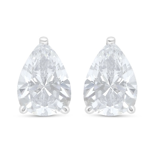 [EAR01WCZ00000C688] Sterling Silver 925 Earring Rhodium Plated Embedded With White Zircon