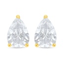 Sterling Silver 925 Earring Golden Plated Embedded With White Zircon