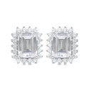 Sterling Silver 925 Earring Rhodium Plated Embedded With White Zircon