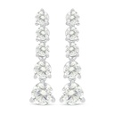 Sterling Silver 925 Earring Rhodium Plated Embedded With Yellow Diamond And White Zircon