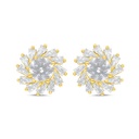 Sterling Silver 925 Earring Golden Plated Embedded With White Zircon