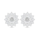 Sterling Silver 925 Earring Rhodium Plated Embedded With White Zircon