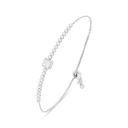 Sterling Silver 925 Bracelet Rhodium Plated Embedded With White Zircon