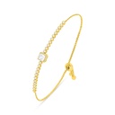 Sterling Silver 925 Bracelet Golden Plated Embedded With White Zircon