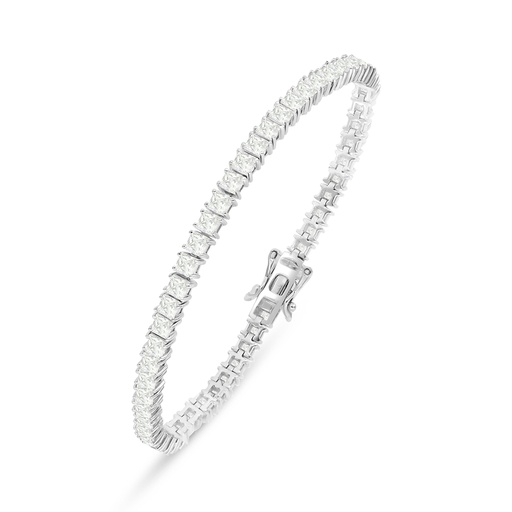 [BRC01CIT00000B419] Sterling Silver 925 Bracelet Rhodium Plated Embedded With Yellow Diamond 