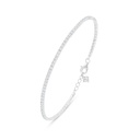 Sterling Silver 925 Bracelet Rhodium Plated Embedded With White Zircon