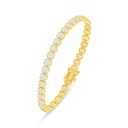 Sterling Silver 925 Bracelet Golden Plated Embedded With White Zircon