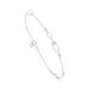 Sterling Silver 925 Bracelet Rhodium Plated Embedded With Natural White Pearl And White Zircon 