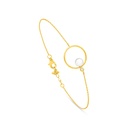 Sterling Silver 925 Bracelet Golden Plated Embedded With Natural White Pearl And White Zircon 