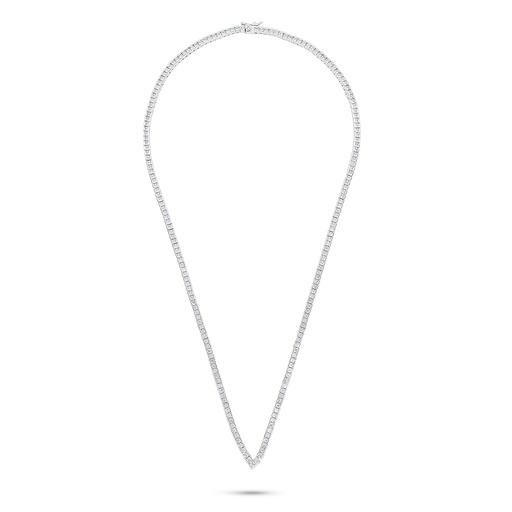 [NCL01WCZ00000B928] Sterling Silver 925 Necklace Rhodium Plated Embedded With White Zircon