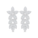 Sterling Silver 925 Earring Rhodium Plated Embedded With White Zircon