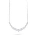 Sterling Silver 925 Necklace Rhodium Plated Embedded With White Zircon