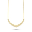 Sterling Silver 925 Necklace Golden Plated Embedded With White Zircon