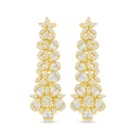 Sterling Silver 925 Earring Golden Plated Embedded With White Zircon