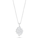 Sterling Silver 925 Necklace Rhodium Plated Embedded With White Zircon