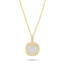 Sterling Silver 925 Necklace Golden Plated Embedded With White Zircon