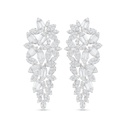 Sterling Silver 925 Earring Rhodium Plated Embedded With White Zircon