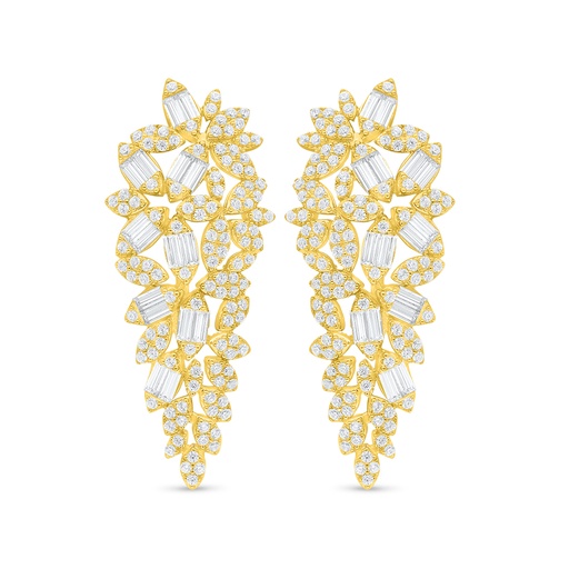 [EAR02WCZ00000C857] Sterling Silver 925 Earring Golden Plated Embedded With White Zircon