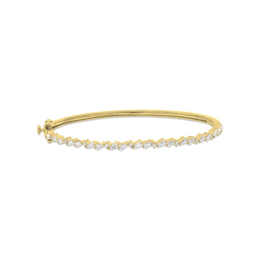 [BNG02WCZ00000A125] Sterling Silver 925 Bangle Golden Plated Embedded With White Zircon