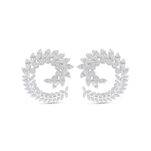 [EAR01WCZ00000C859] Sterling Silver 925 Earring Rhodium Plated Embedded With White Zircon