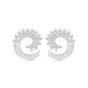 Sterling Silver 925 Earring Rhodium And Golden Plated Embedded With White Zircon