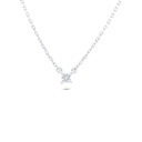 Sterling Silver 925 Necklace Rhodium Plated Embedded With White Zircon