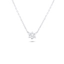 Sterling Silver 925 Necklace Rhodium Plated Embedded With White Zircon