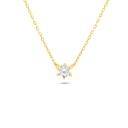 Sterling Silver 925 Necklace Golden Plated Embedded With White Zircon