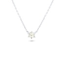 Sterling Silver 925 Necklace Rhodium Plated Embedded With Yellow Diamond 