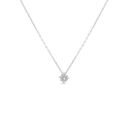 Sterling Silver 925 Necklace Rhodium Plated Embedded With White Zircon