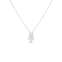 Sterling Silver 925 Necklace Rhodium Plated Embedded With White Zircon