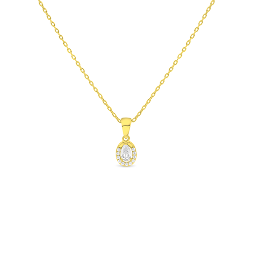 [NCL02WCZ00000B838] Sterling Silver 925 Necklace Golden Plated Embedded With White Zircon