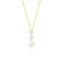 Sterling Silver 925 Necklace Golden Plated Embedded With White Zircon