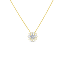 Sterling Silver 925 Necklace Golden Plated Embedded With White Zircon