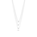 Sterling Silver 925 Necklace Rhodium Plated Embedded With White Zircon