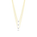 Sterling Silver 925 Necklace Golden Plated Embedded With White Zircon