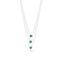 Sterling Silver 925 Necklace Rhodium Plated Embedded With Emerald Zircon And White Zircon