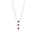 Sterling Silver 925 Necklace Rhodium Plated Embedded With Ruby Corundum And White Zircon