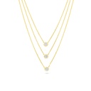 Sterling Silver 925 Necklace Golden Plated Embedded With White Zircon