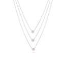 Sterling Silver 925 Necklace Rhodium Plated Embedded With Pink Zircon 