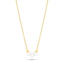 Sterling Silver 925 Necklace Golden Plated Embedded With Natural White Pearl  