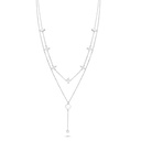 Sterling Silver 925 Necklace Rhodium Plated Embedded With Natural White Pearl And White Zircon 