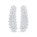 Sterling Silver 925 Earring Rhodium Plated Embedded With White Zircon