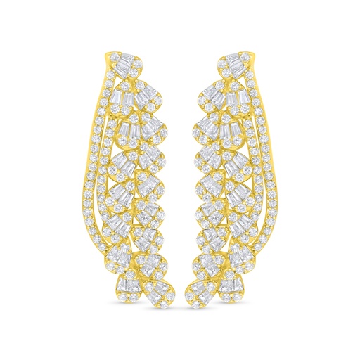 [EAR02WCZ00000C870] Sterling Silver 925 Earring Golden Plated Embedded With White Zircon