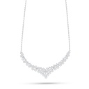 Sterling Silver 925 Necklace Rhodium Plated Embedded With White Zircon