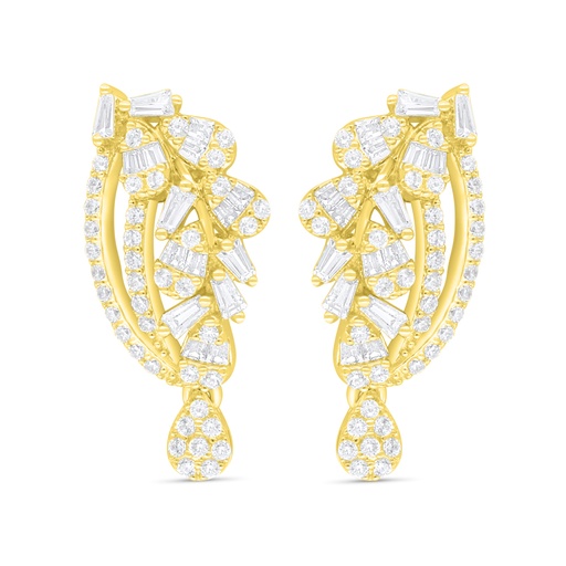 [EAR02WCZ00000C875] Sterling Silver 925 Earring Golden Plated Embedded With White Zircon