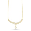 Sterling Silver 925 Necklace Rhodium And Golden Plated Embedded With White Zircon