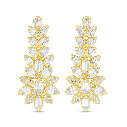 [EAR02WCZ00000C877] Sterling Silver 925 Earring Golden Plated Embedded With White Zircon