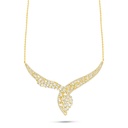 Sterling Silver 925 Necklace Golden Plated Embedded With White Zircon