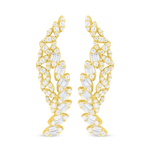 [EAR02WCZ00000C883] Sterling Silver 925 Earring Golden Plated Embedded With White Zircon